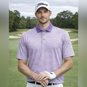 FootJoy Lavender and White Striped Polo Shirt (256)